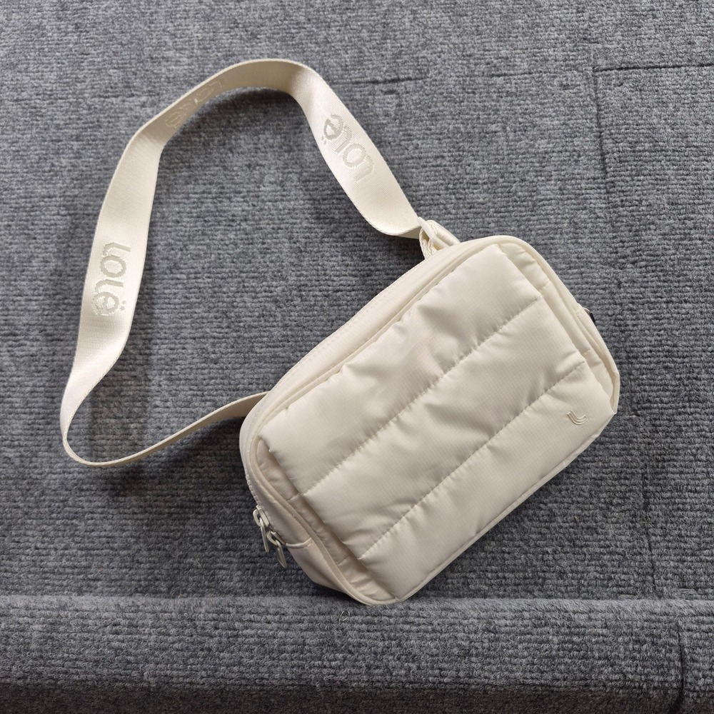 Lole Quilted Belt Bag Cream Off White Puffer Crossbody Fanny Pack Fanny Pack